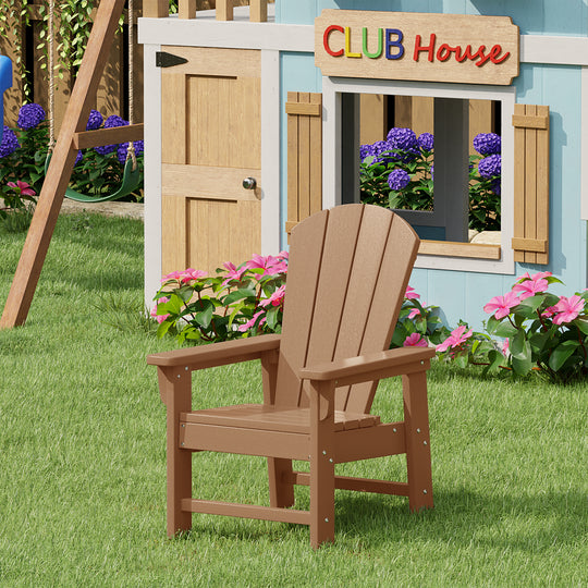 Malibu Kids Outdoor HDPE Adirondack Plastic Patio Chair