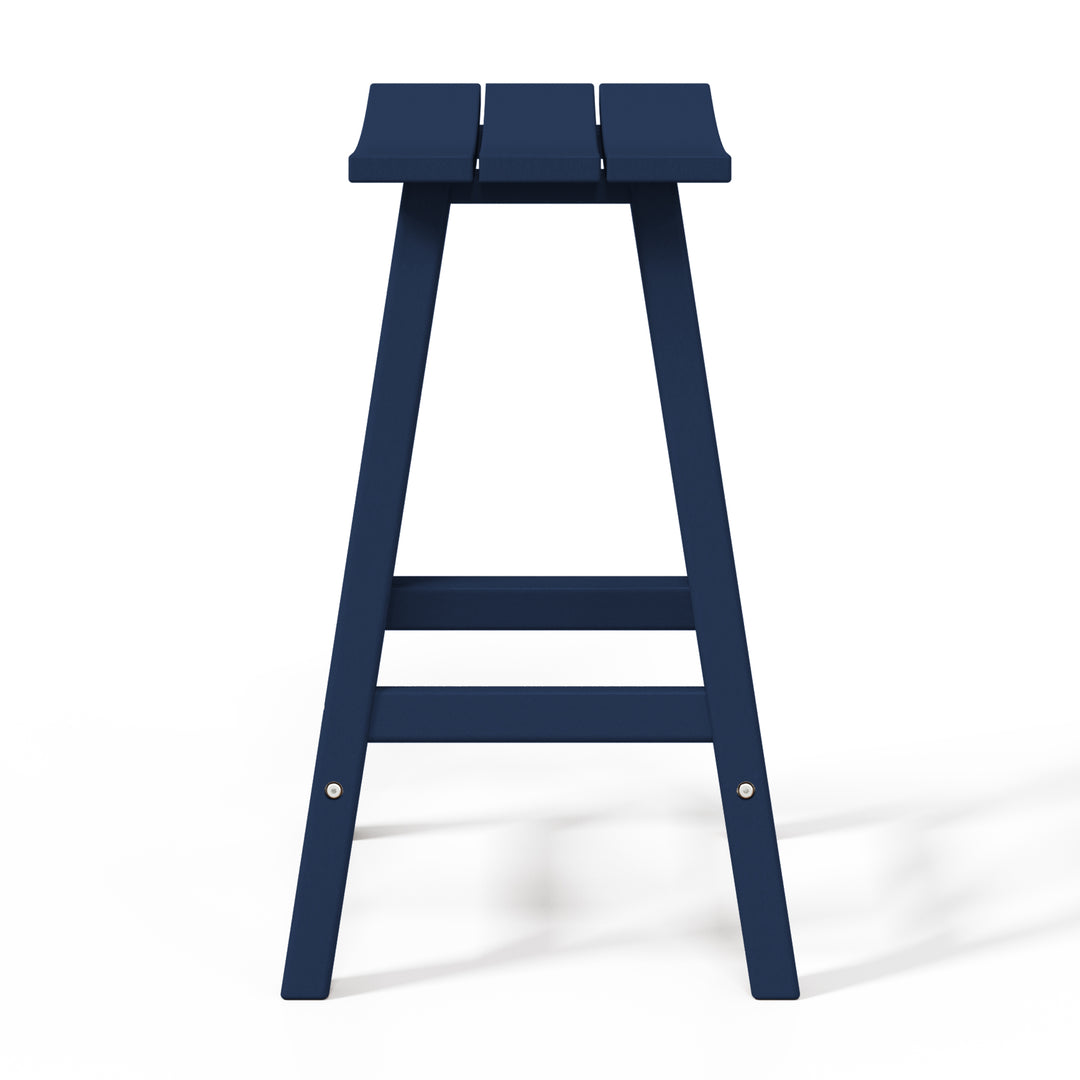 Malibu 24" HDPE Outdoor Patio Counter Height Bar Stools (Set of 3)