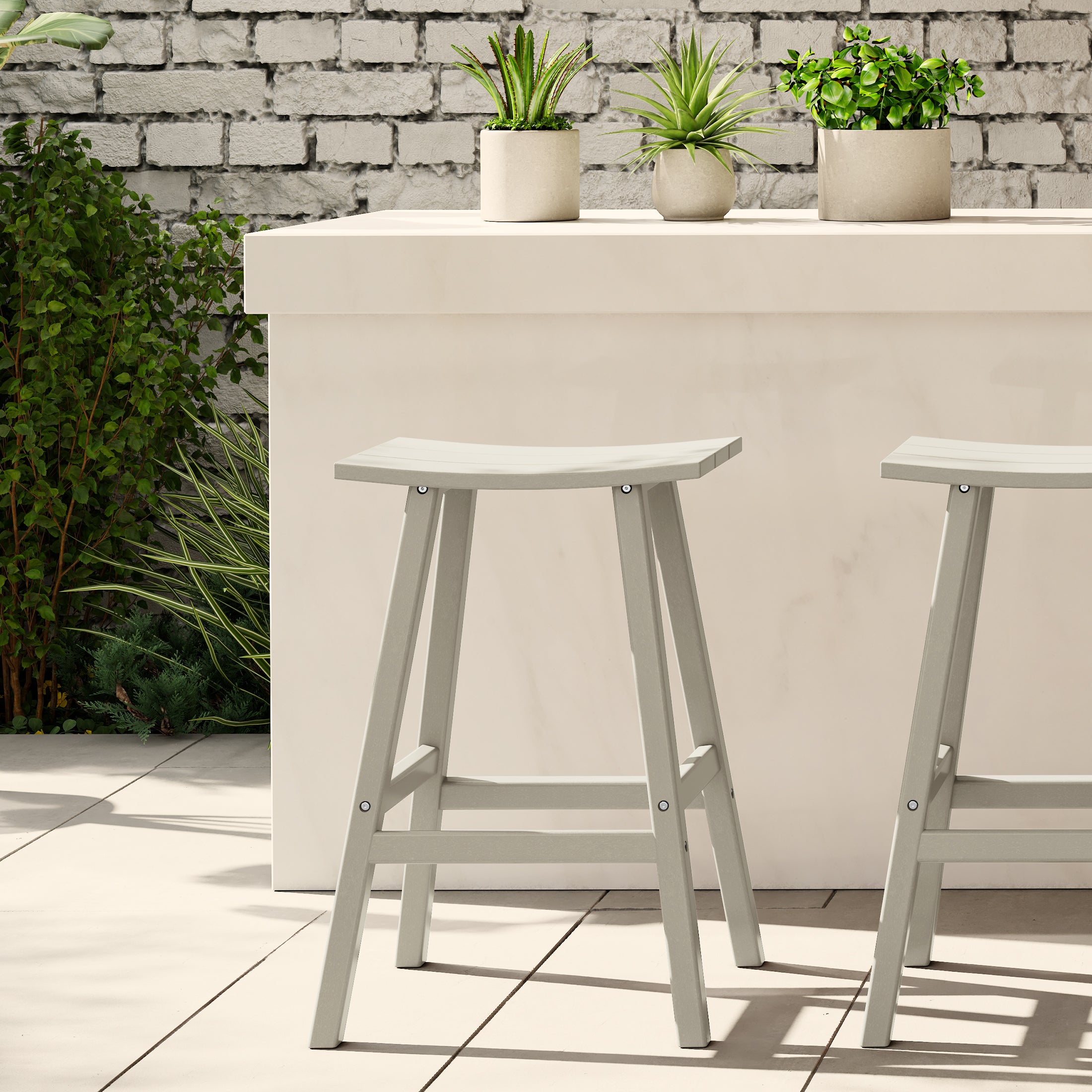 Malibu 29" HDPE Outdoor Patio Bar Height Bar Stool