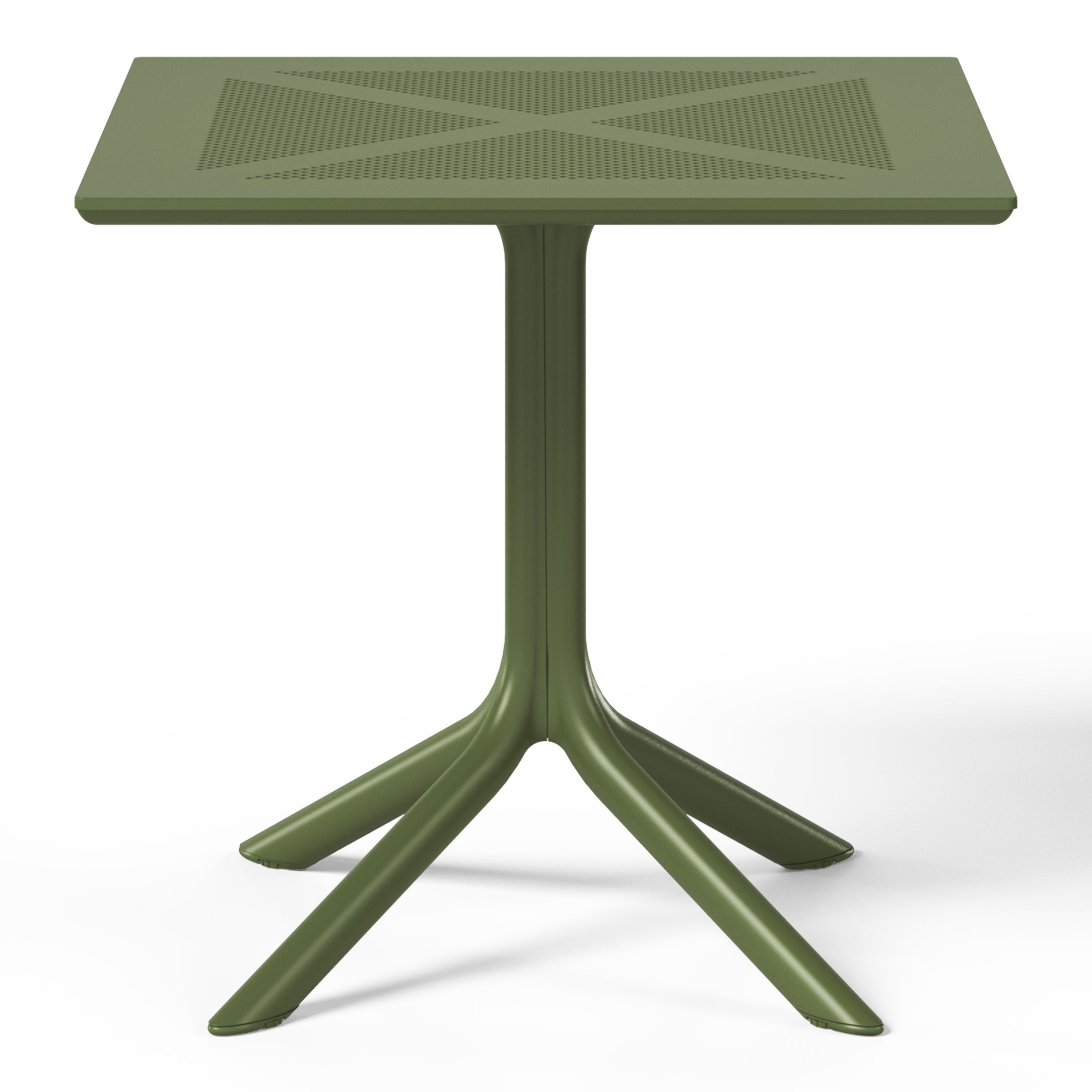 Playa 5-Piece Outdoor Resin Square Patio Dining Table Set with Modern Stackable Patio Dining Chairs