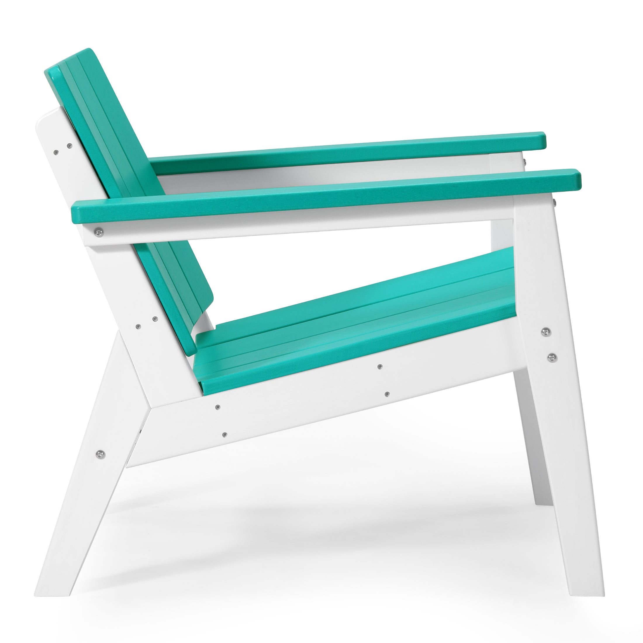 Pacifica 3-Piece Outdoor HDPE Conversation Set with Deep Seating Chairs and Round Side Table