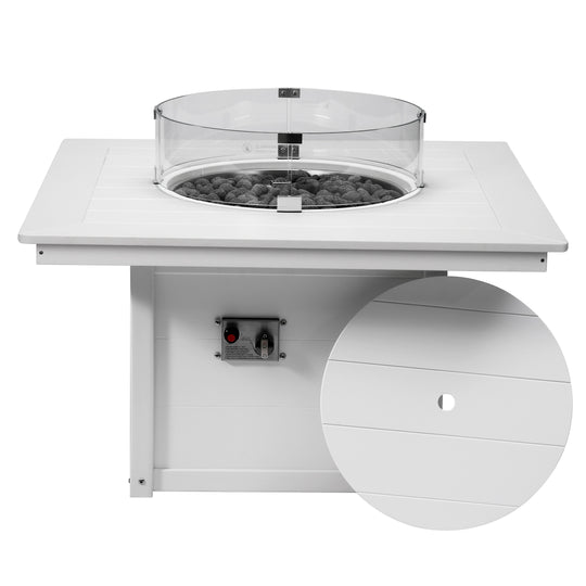 Helios 42" Modern Outdoor Patio Propane Square Fire Pit Table
