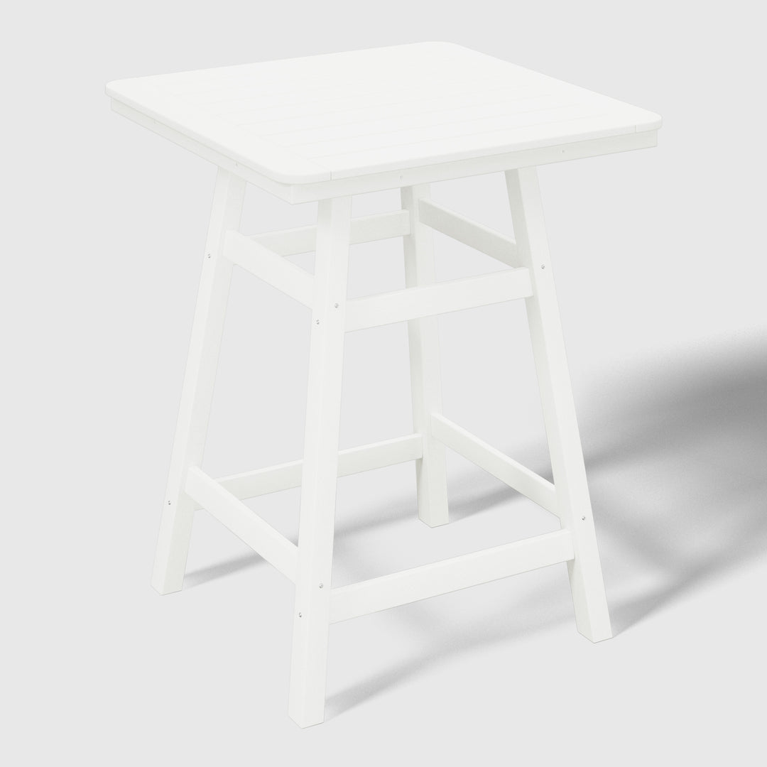 Malibu 30" Square Outdoor Patio Counter High Bistro Bar Table With Umbrella Hole