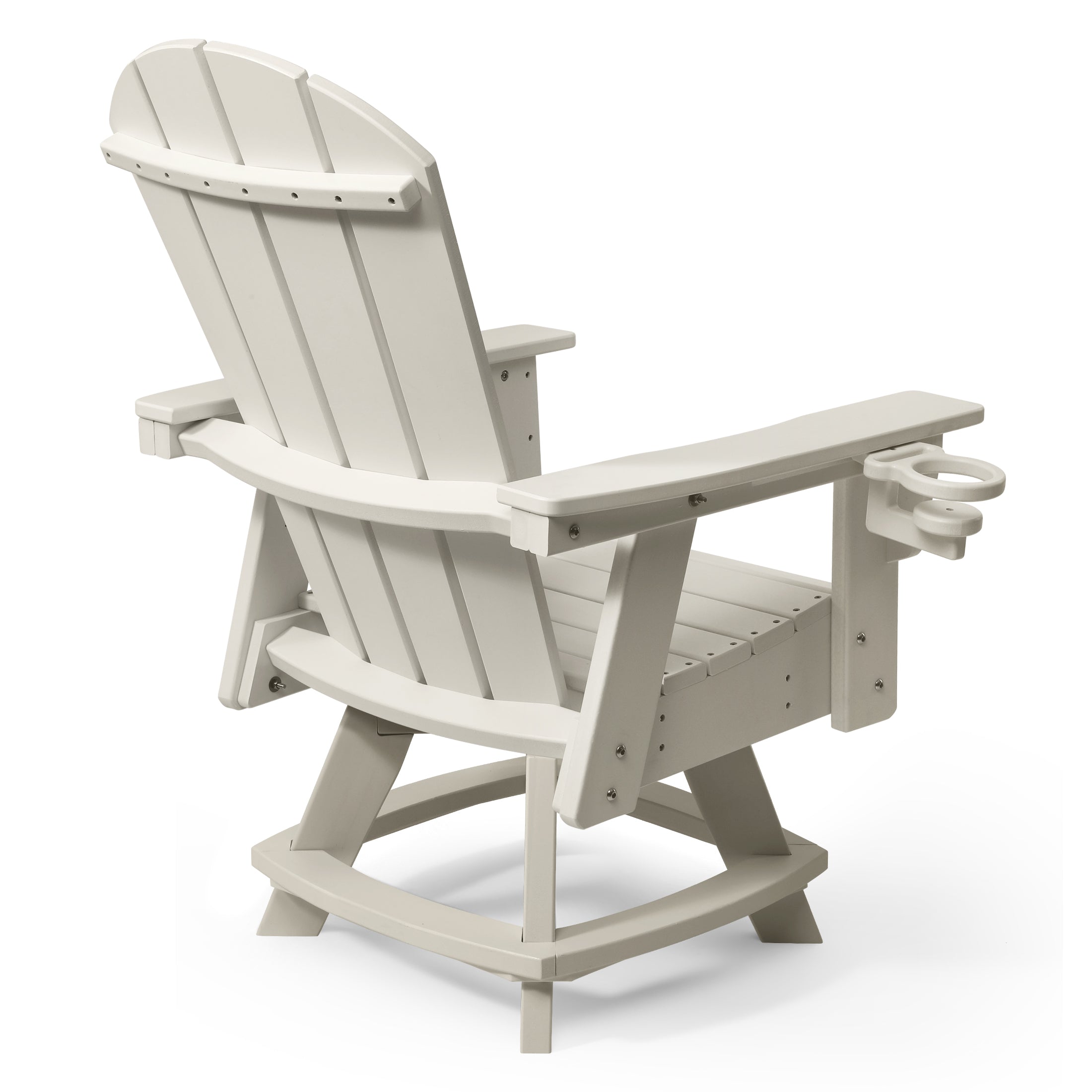 Malibu Outdoor HDPE Swivel Adirondack Patio Dining Chair With Cup Holder