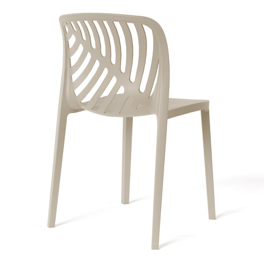 Playa Outdoor Modern Stackable Polypropylene Plastic Patio Bistro Dining Side Chairs (Set of 2)