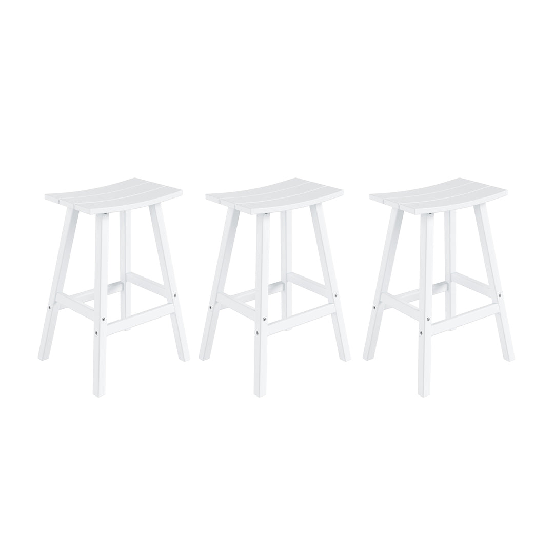 Malibu 29" HDPE Outdoor Patio Bar Height Bar Stools (Set of 3)