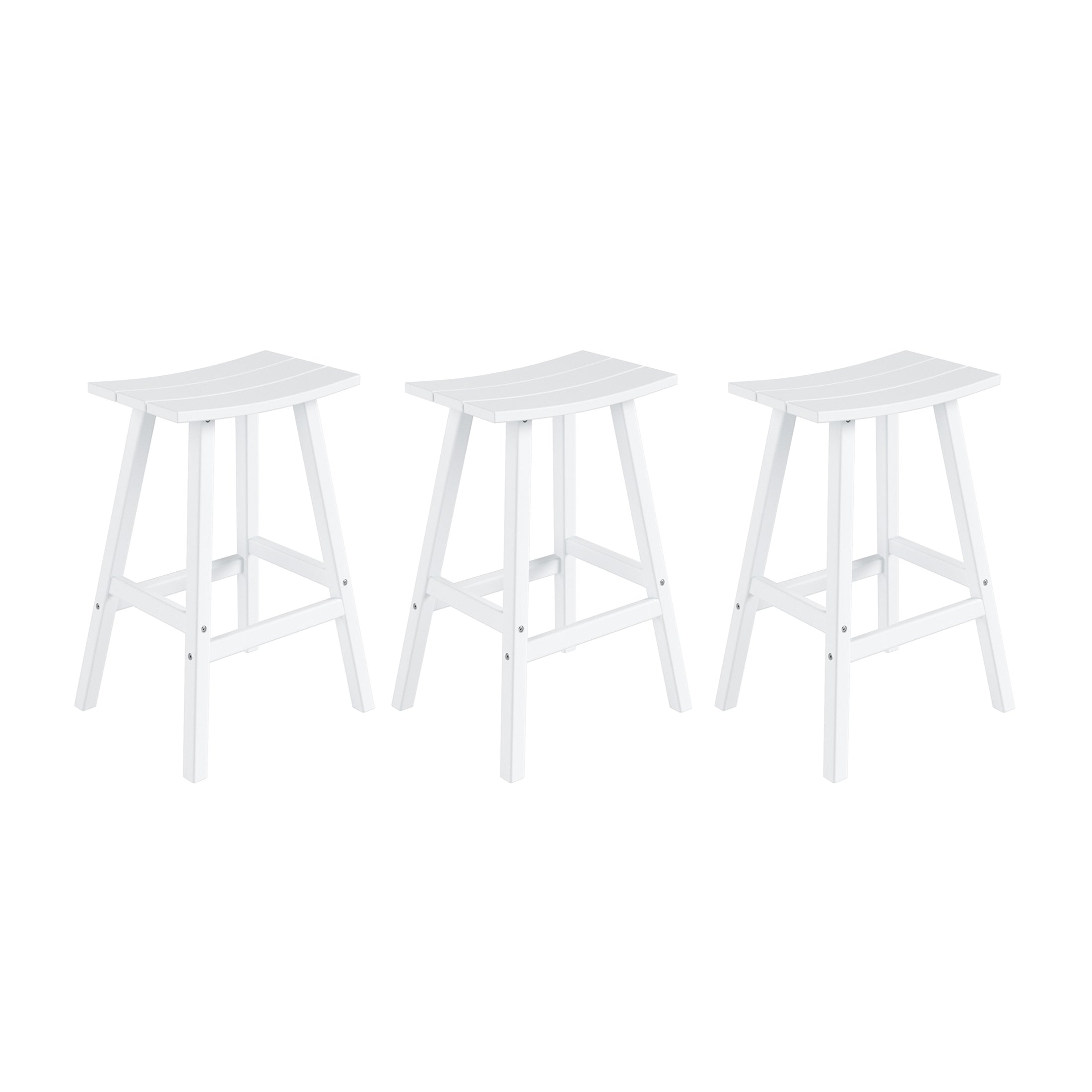 Malibu 29" HDPE Outdoor Patio Bar Height Bar Stools (Set of 3)