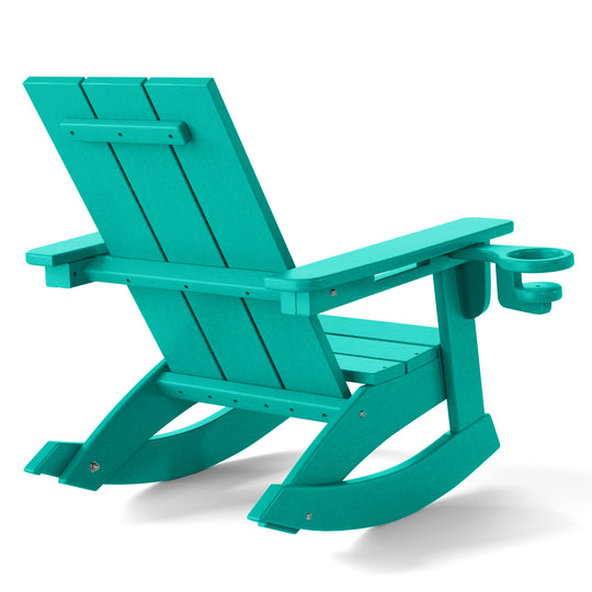 Ashore Outdoor HDPE Plastic Preschool Toddler Modern Adirondack Rocking Chairs (Set of 2)