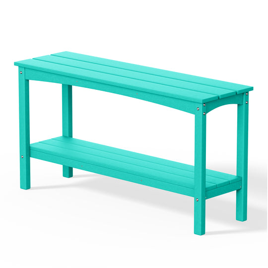 Malibu 55" Outdoor Patio HDPE Adirondack 2-Tier Shelf Console Table