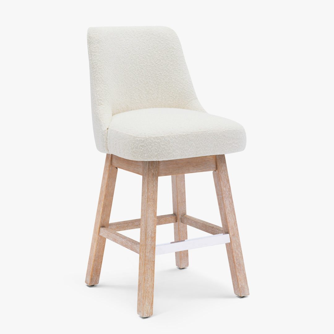 Genevieve 26" Upholstered Swivel Counter Height Bar Stools (Set of 2)