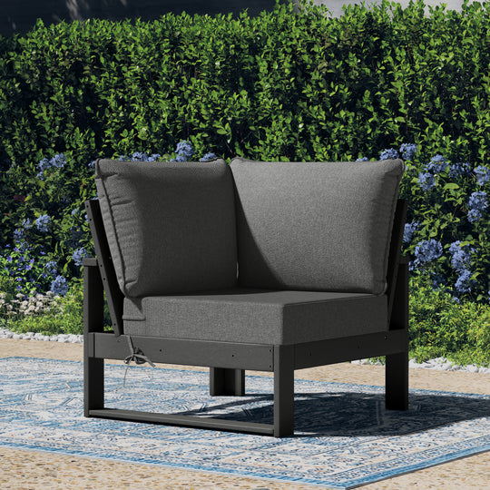 Outdoor HDPE Sectional Corner Sofa Seat with Water-Proof Cushions