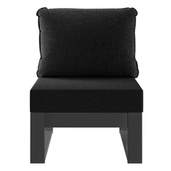 Montara Outdoor HDPE Sectional Armless Chair with Water-Proof Patio Cushions