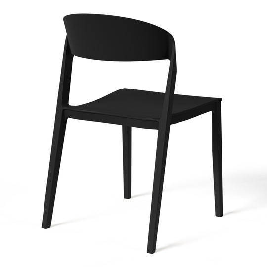 Playa Outdoor Modern Stackable Plastic Patio Bistro Dining Side Chairs (Set of 2)