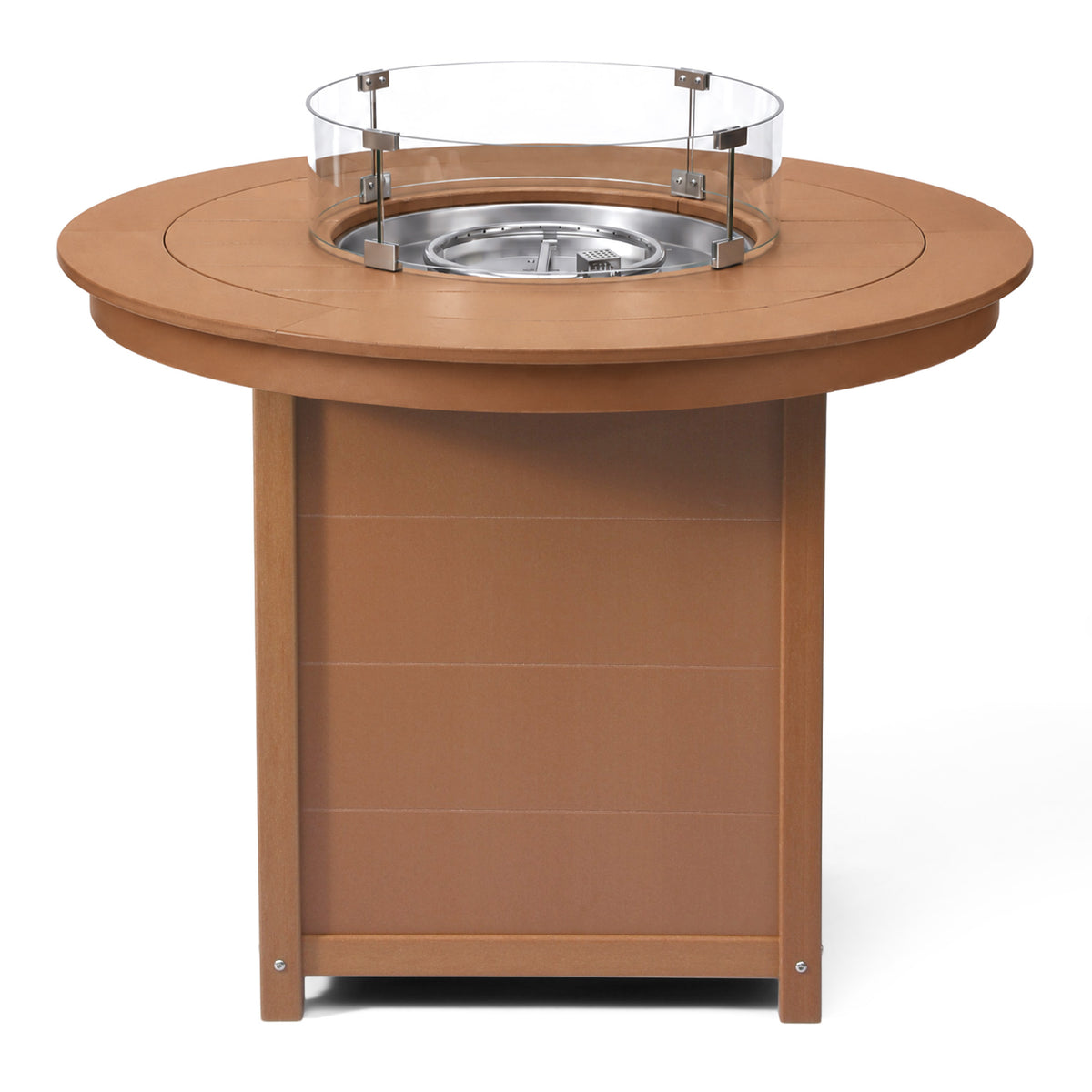 Helios 47" Modern Outdoor Patio Propane Round Counter Height Fire Pit Table