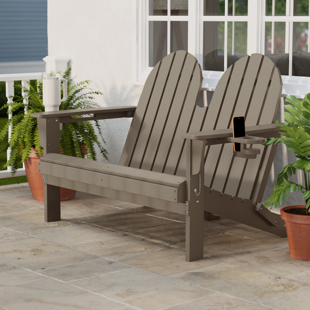 St. Augustine Outdoor Patio 49" HDPE Folding Adirondack Garden Bench