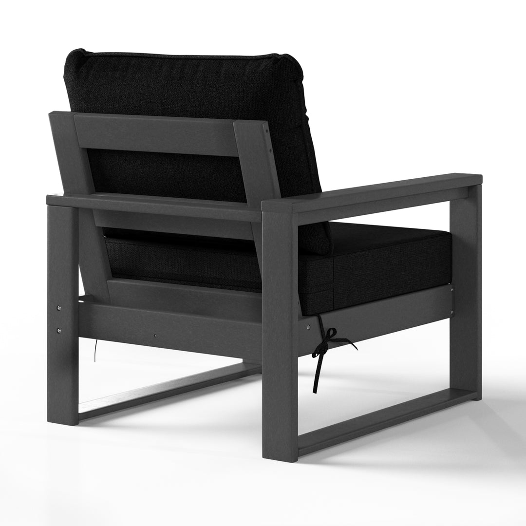 Outdoor HDPE Left Arm Sectional Patio Corner Club Chair with Patio Cushions
