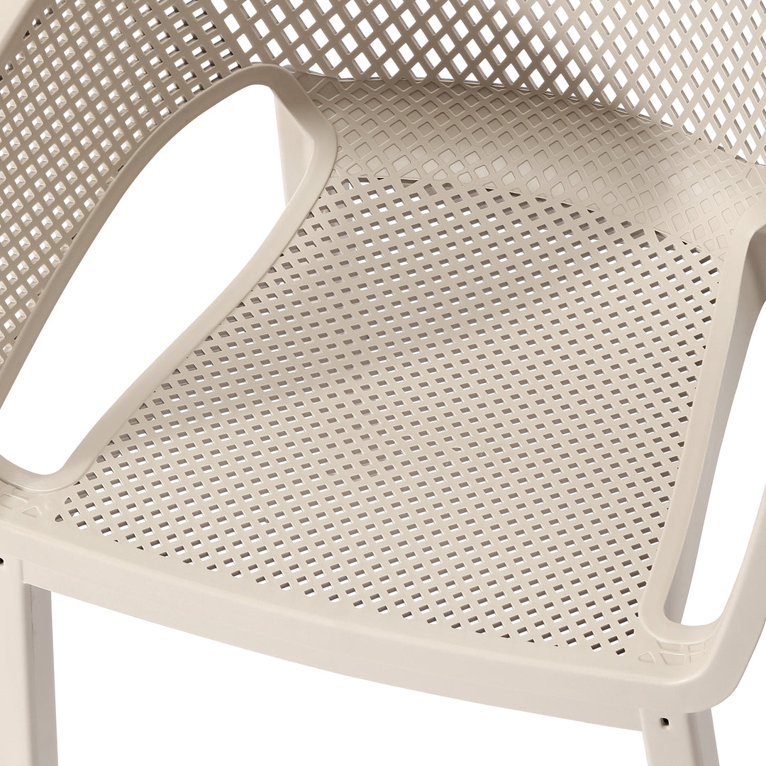 Playa Outdoor Modern Stackable Plastic Resin Patio Dining Armchair (Set of 4)