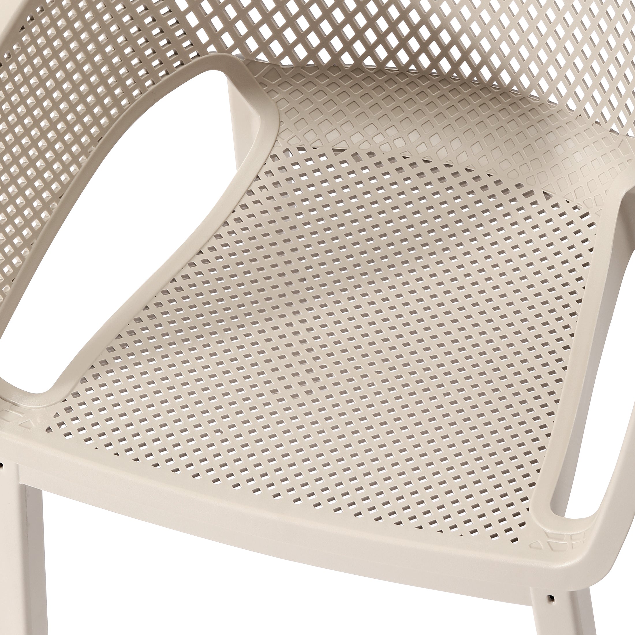 Playa Outdoor Modern Stackable Plastic Resin Patio Dining Armchair (Set of 4)
