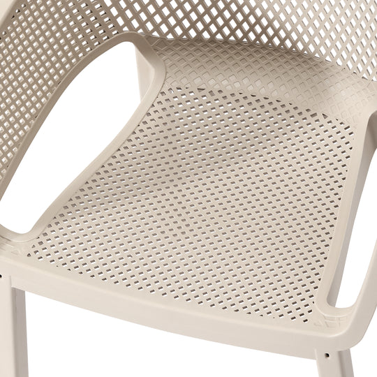 Playa Outdoor Modern Stackable Plastic Resin Patio Dining Armchair (Set of 4)