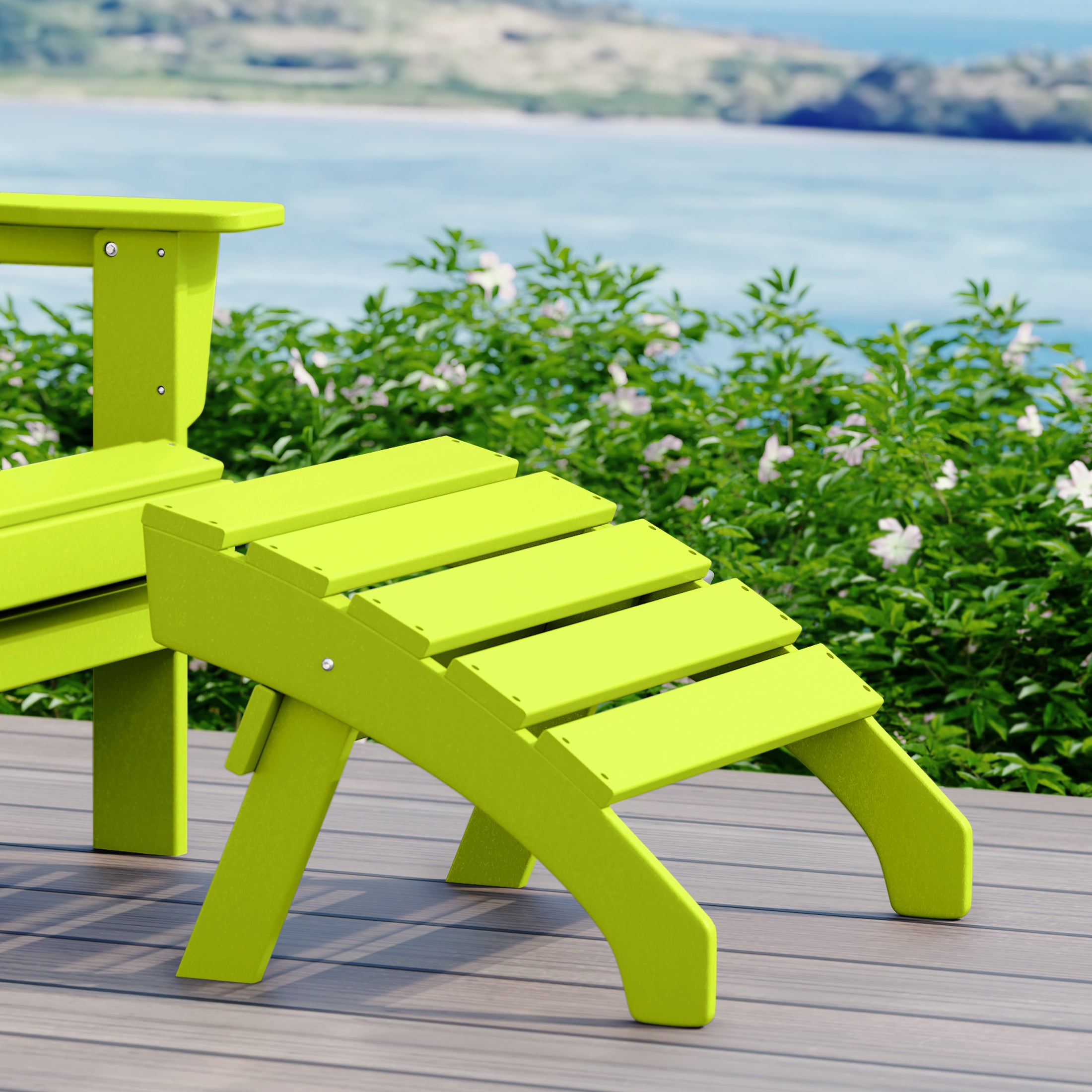 Dylan Outdoor Patio HDPE Adirondack Ottoman Footrest