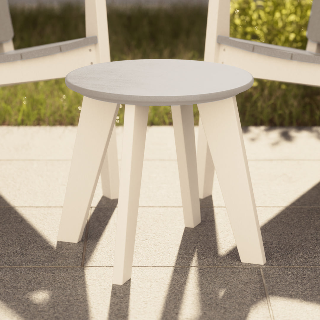 Pacifica HDPE Plastic Outdoor Round Adirondack Patio Side Table