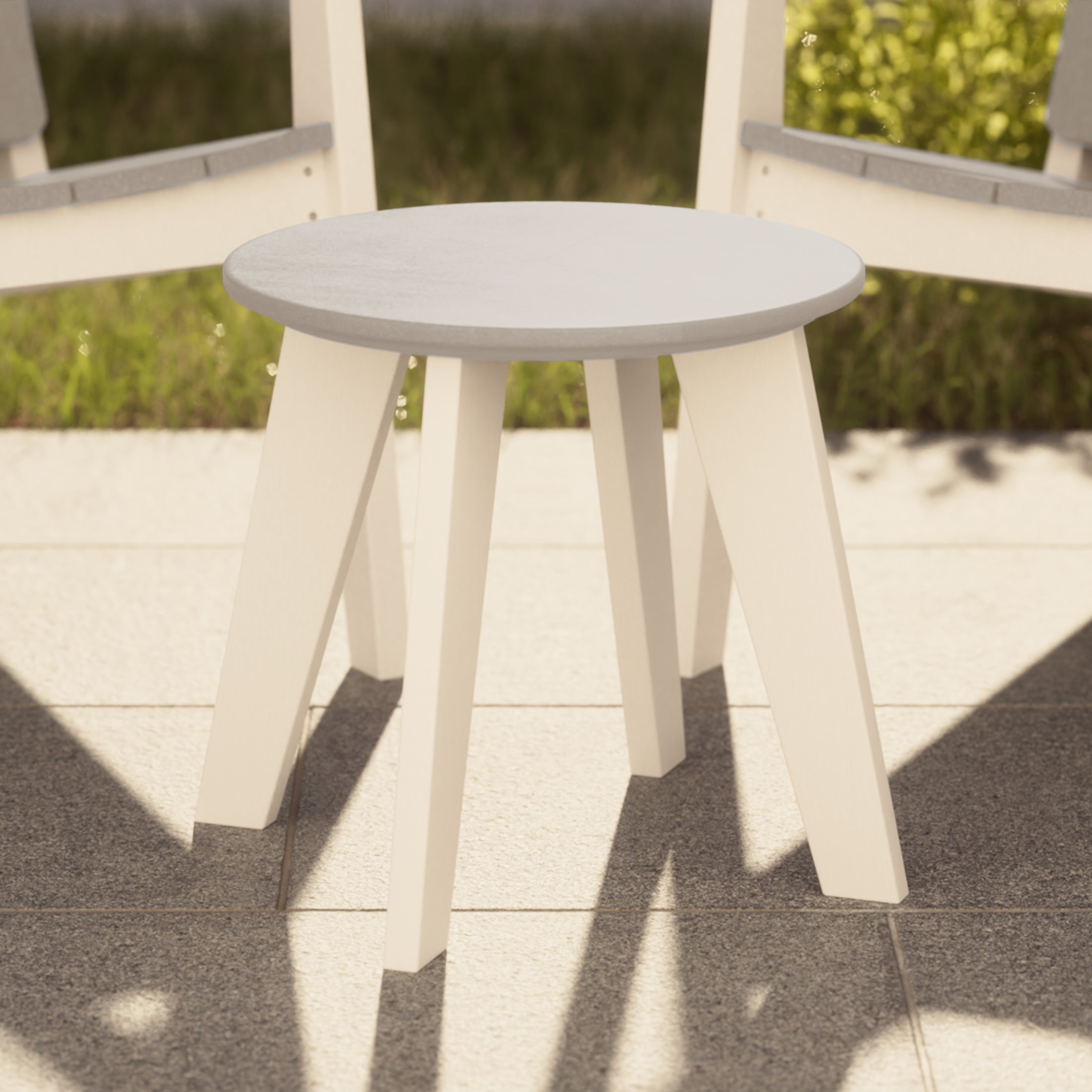 Pacifica HDPE Plastic Outdoor Round Adirondack Patio Side Table