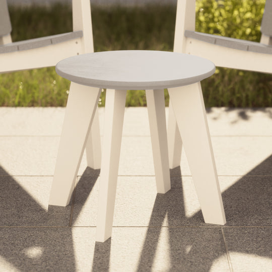 Pacifica HDPE Plastic Outdoor Round Adirondack Patio Side Table
