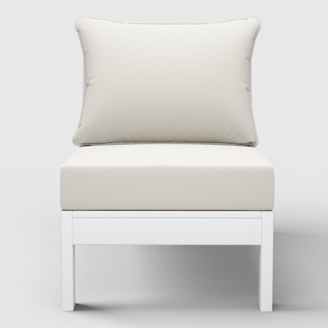 Avalon Outdoor HDPE Deep Seating Modular Armless Patio Chair with Patio Cushions