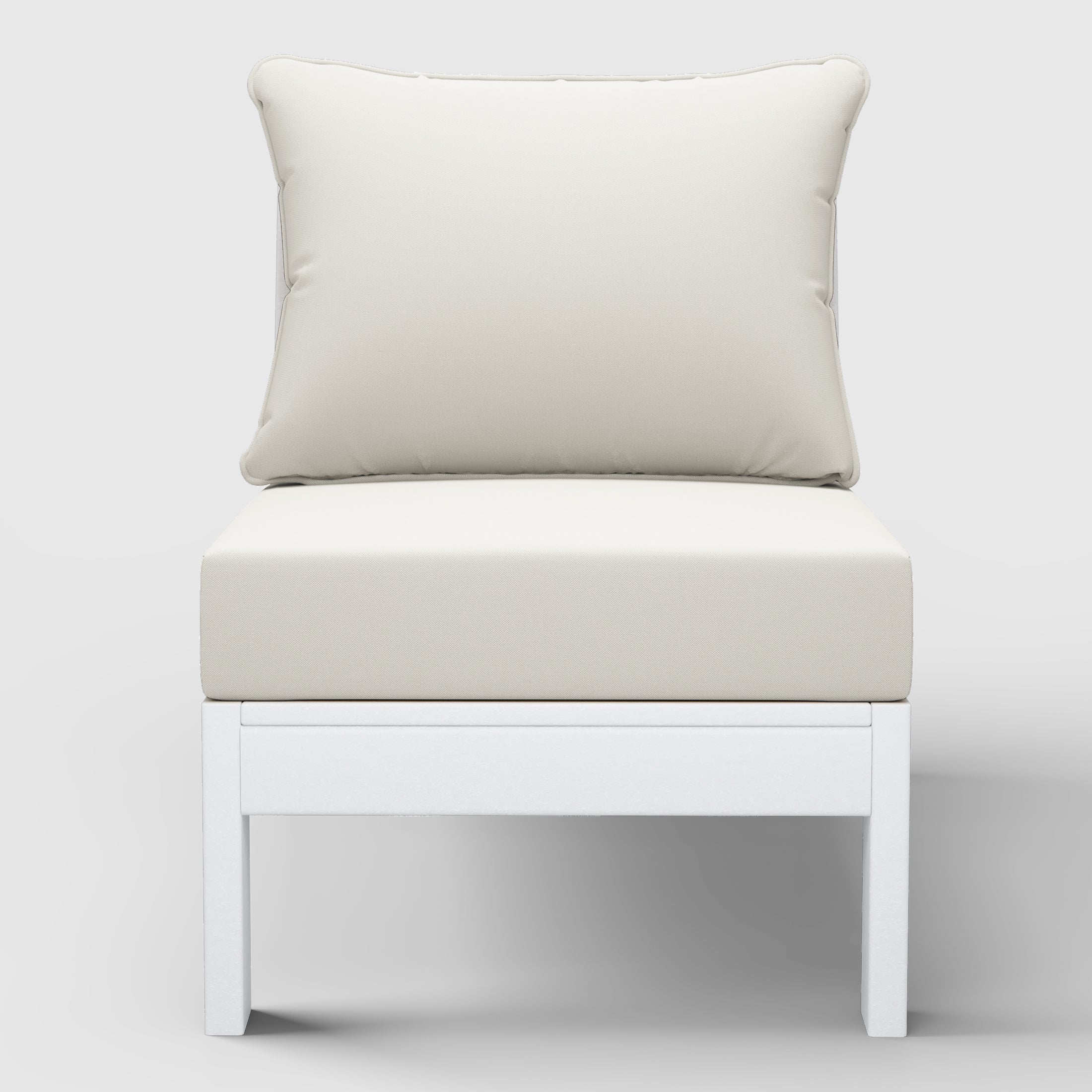 Avalon Outdoor HDPE Deep Seating Modular Armless Patio Chair with Patio Cushions