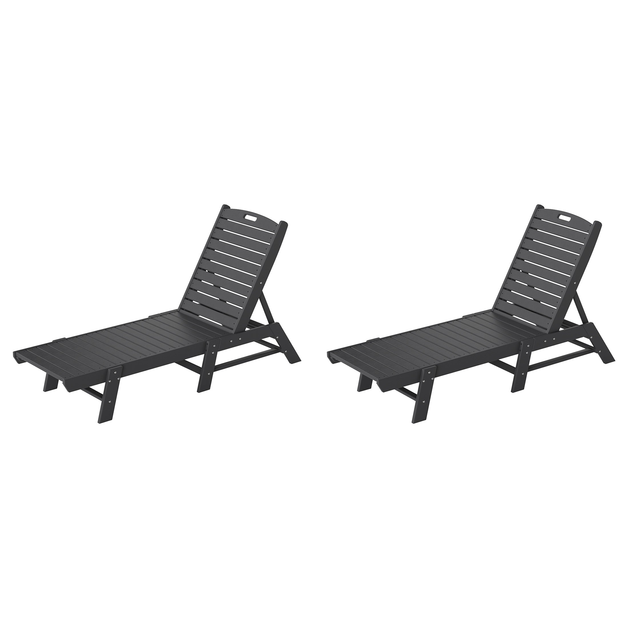 Malibu Poly Reclining Outdoor Patio Chaise Lounge Chair Adjustable (Set of 2)