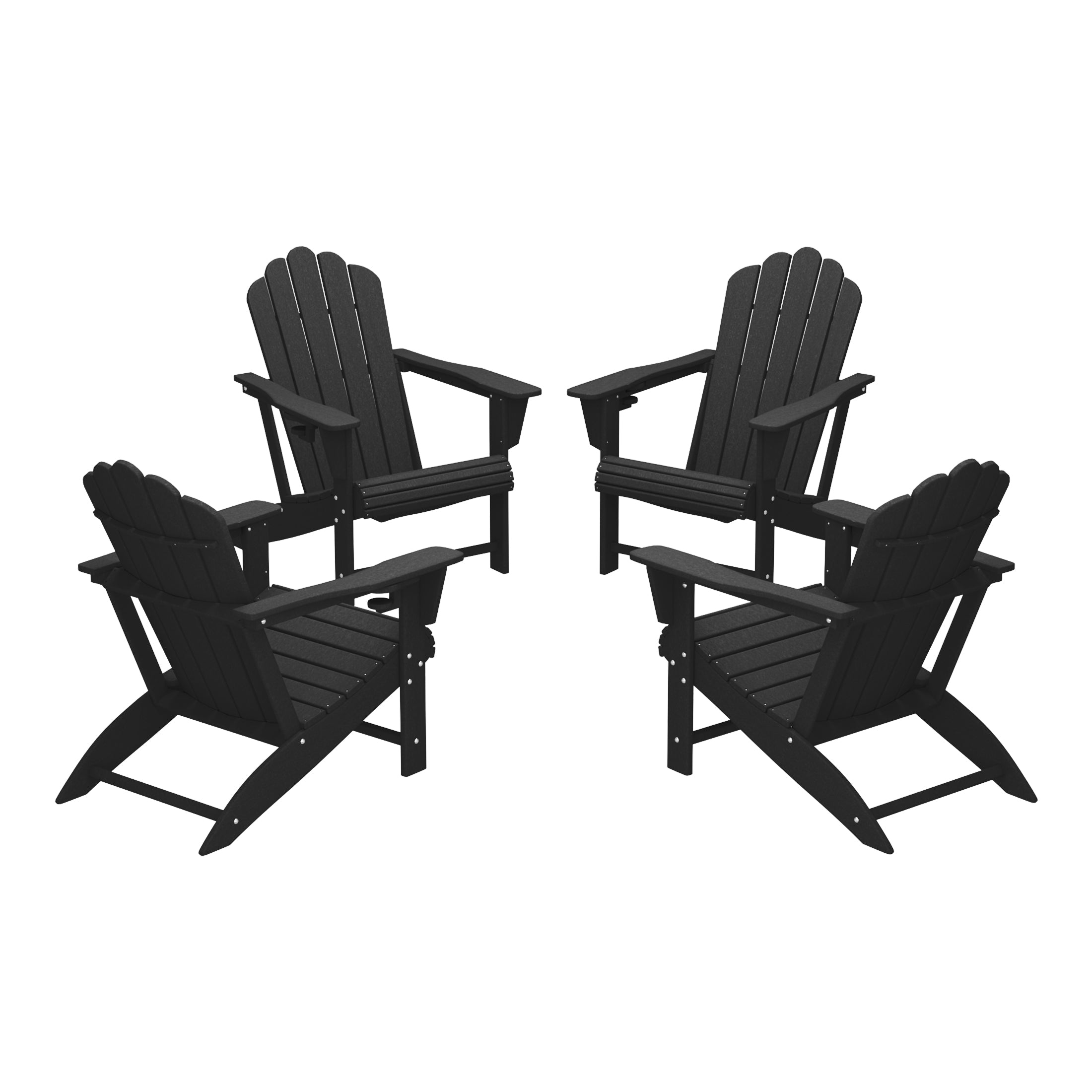 Highland Outdoor Patio HDPE Adirondack Chair With Cup Holder