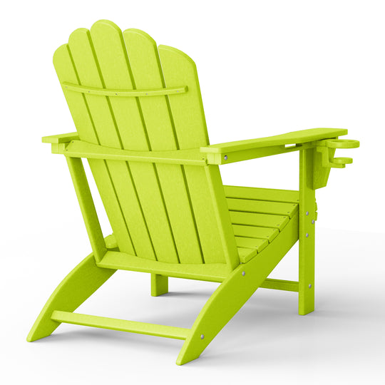 Highland Outdoor Patio HDPE Adirondack Chair With Cup Holder