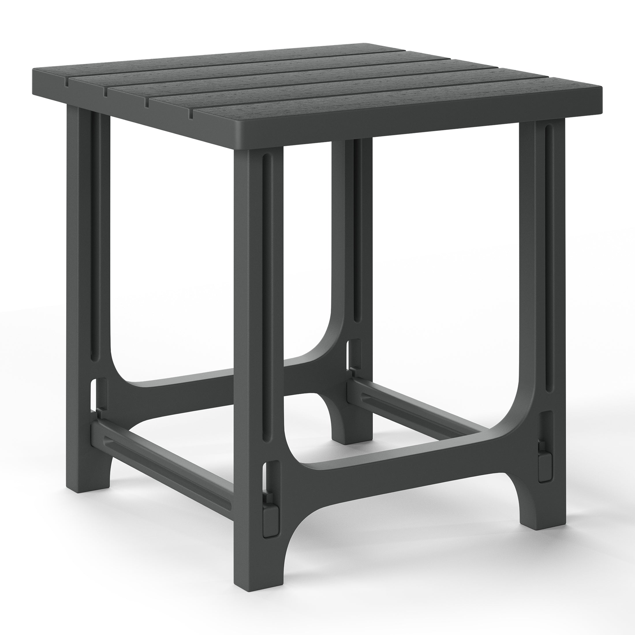 Azura 3-Piece HDPE Outdoor Patio Adirondack Chair with Ottoman and 18" Side Table Set