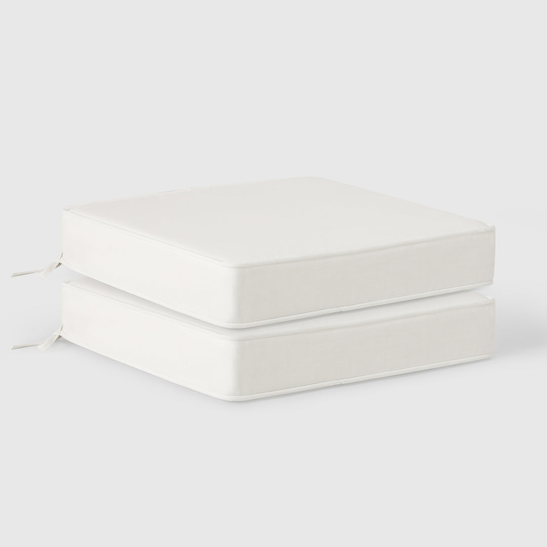 Solace Outdoor Patio Furniture Seat Chair Square Cushions with Piping. Set of 2, 20" x 19"