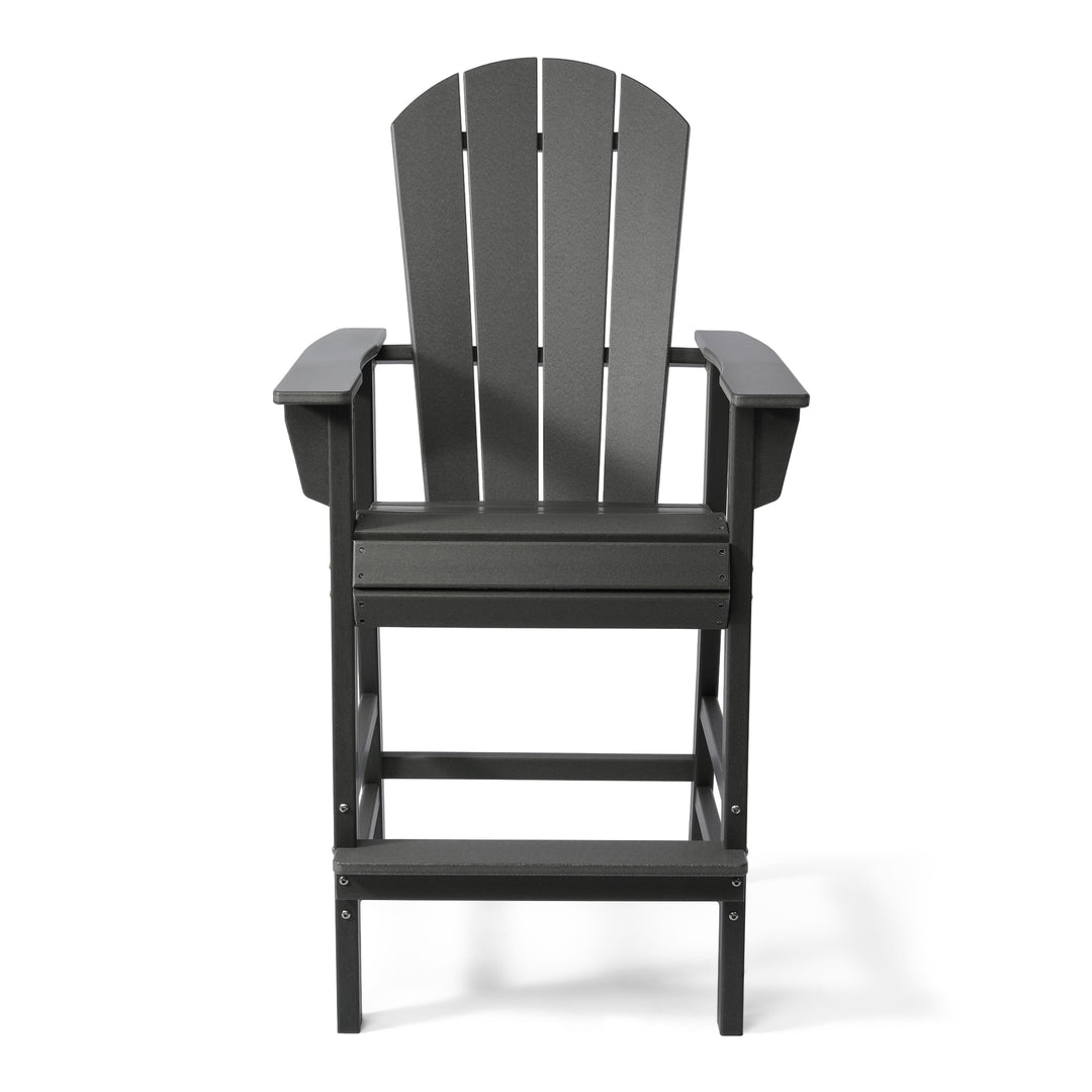 Malibu Outdoor HDPE Tall Adirondack Bar Height Chair With Cup Holder