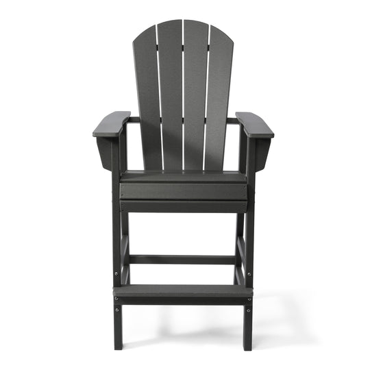 Malibu Outdoor HDPE Tall Adirondack Bar Height Chair With Cup Holder