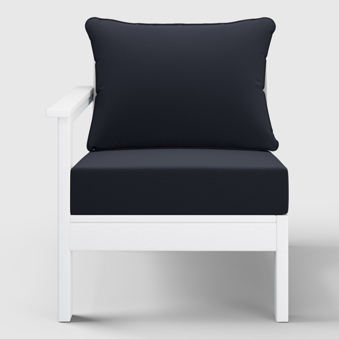 Avalon Outdoor Patio HDPE Left Arm Sectional Corner Club Chair with Patio Cushions