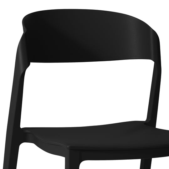 Playa Outdoor Modern Stackable Plastic Patio Bistro Dining Side Chairs (Set of 2)