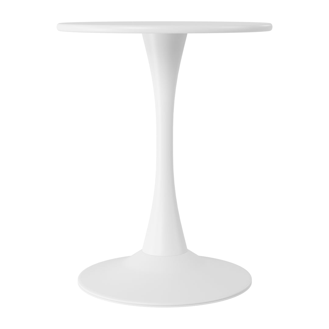 Playa 3-Piece Outdoor Round Metal Patio Dining Table Set With Stackable Patio Dining Side Chairs