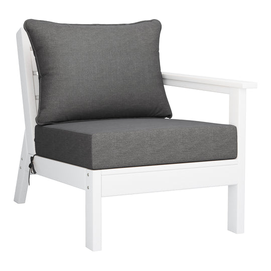 Avalon Outdoor Patio HDPE Sectional Sofa with Patio Cushions