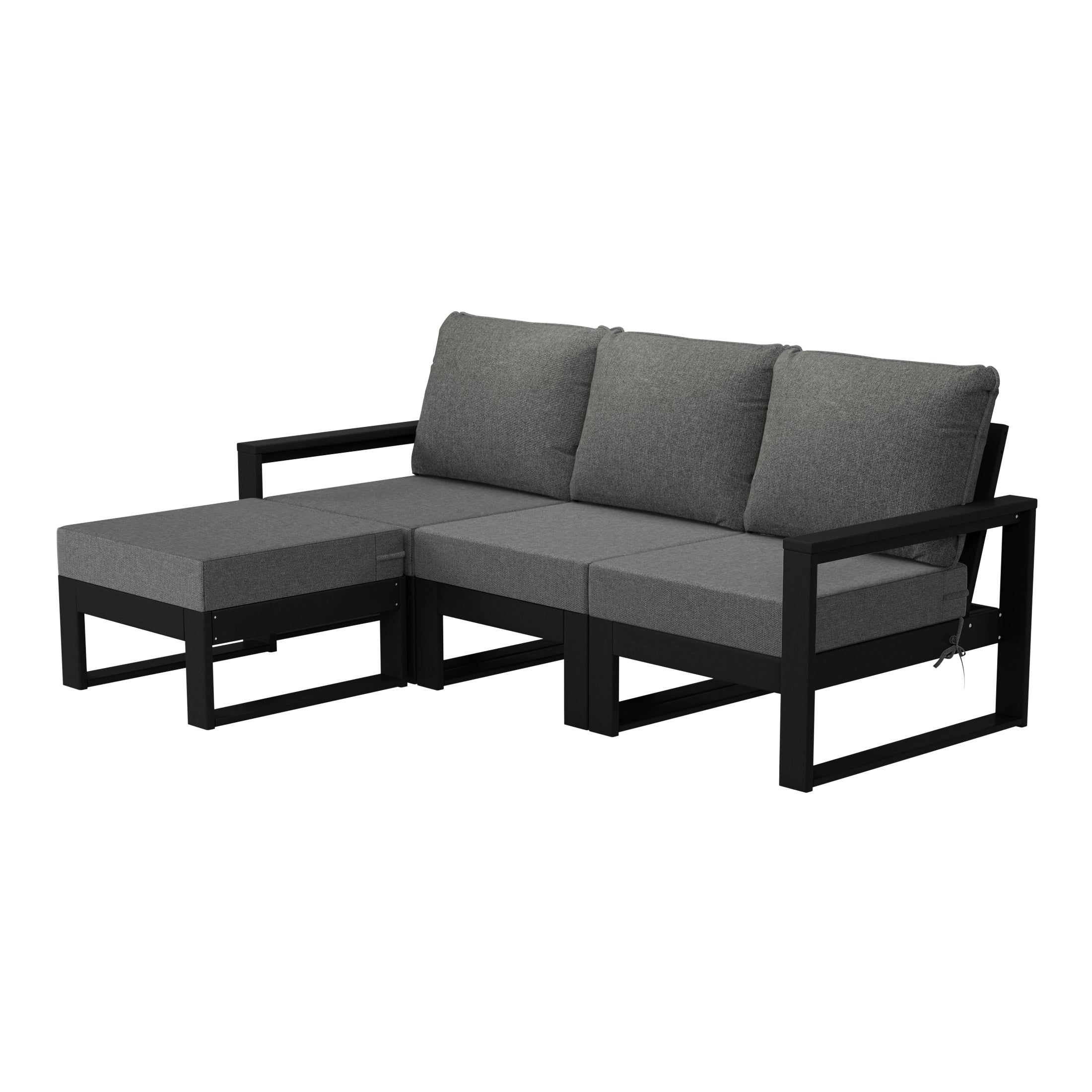 Montara 4-Piece Outdoor HDPE All-Weather Modern Deep Seating Patio Sofa Sectional Set with Waterproof Cushions