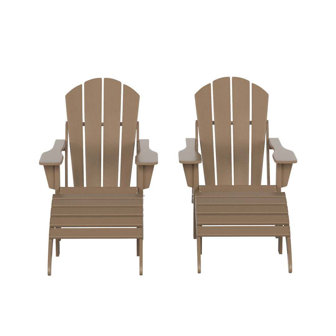 Malibu Westintrends 4-Piece set classic Adirondack chairs with ottoman (2 seater)