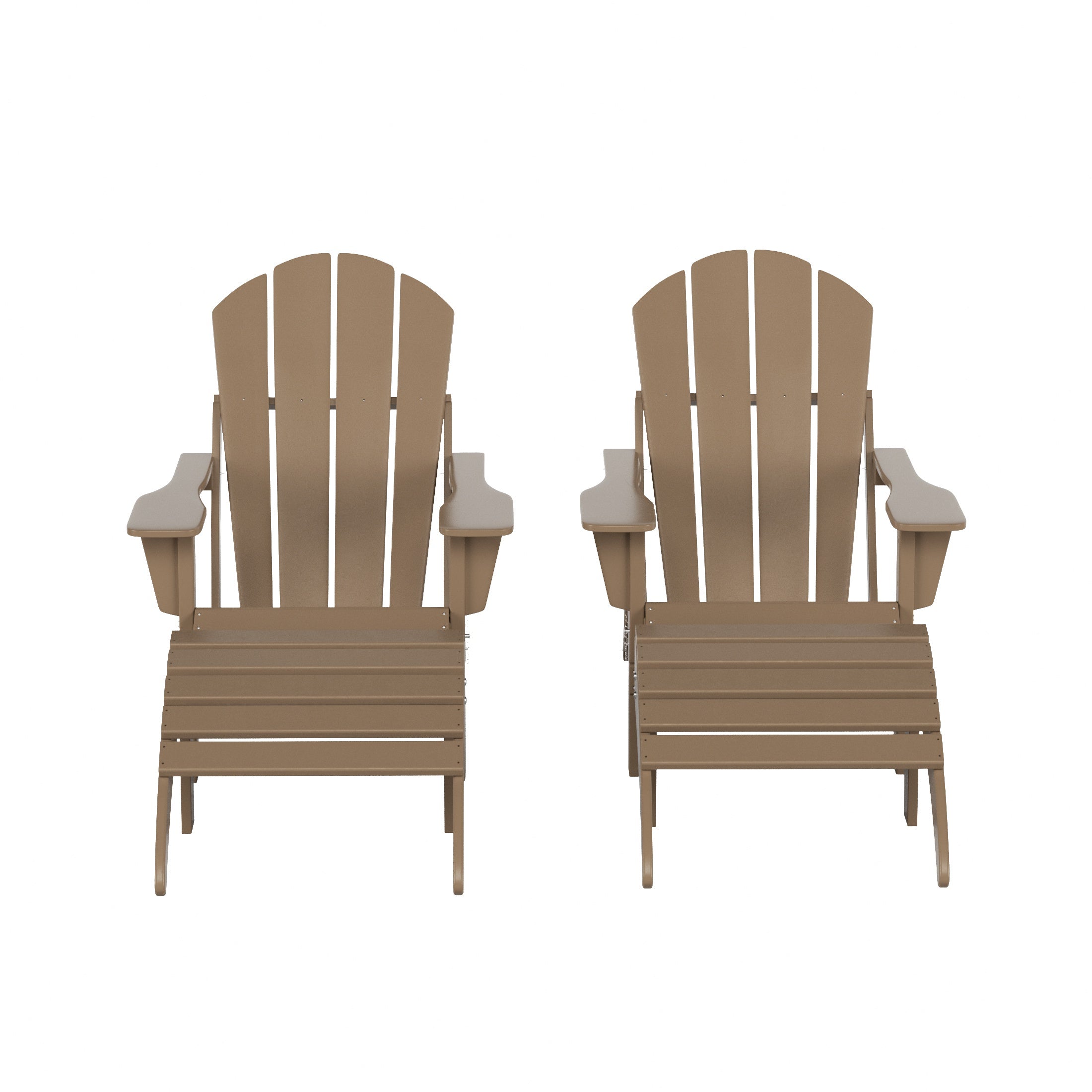 Malibu 4-Piece set classic Adirondack chairs with ottoman (2 seater)