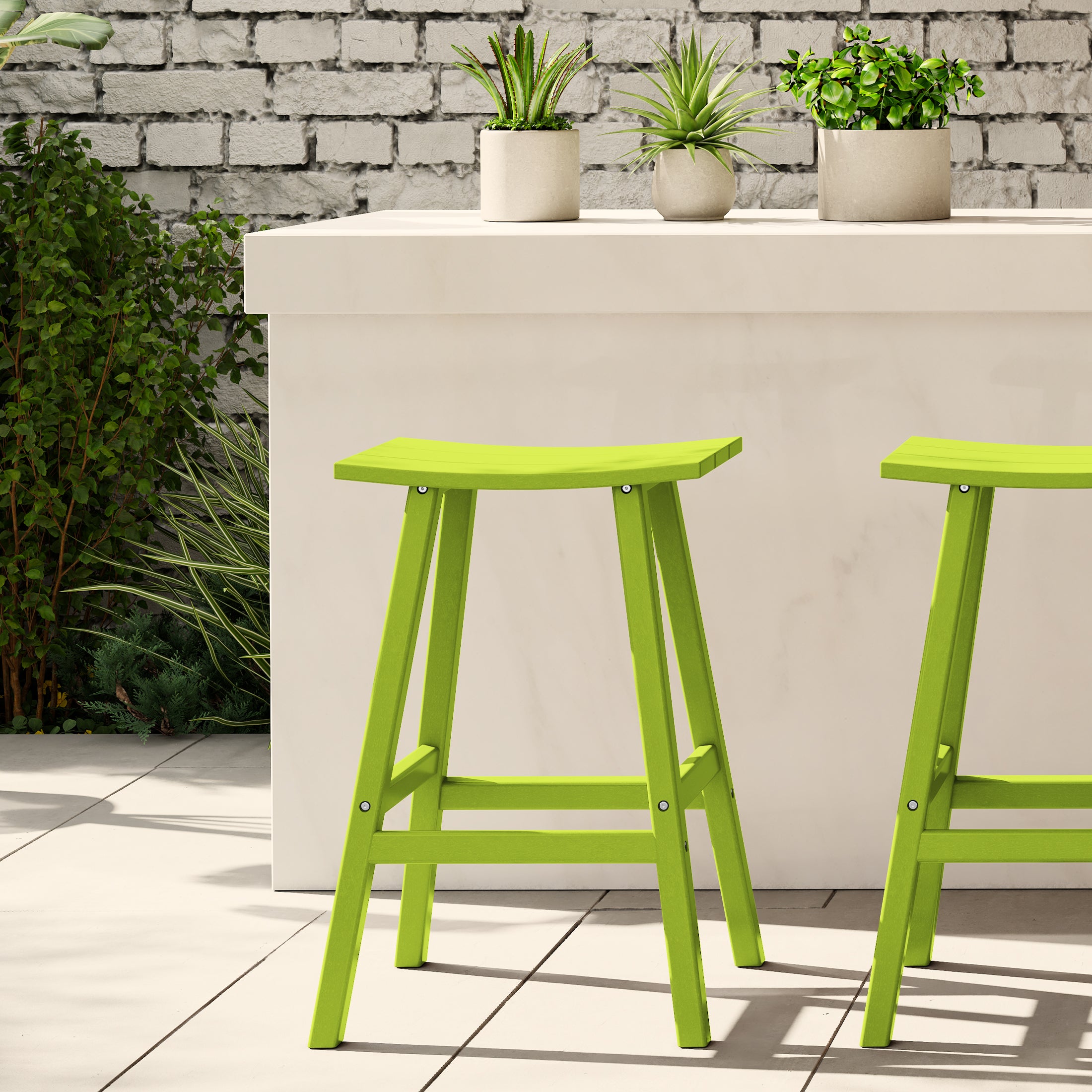 Malibu 29" HDPE Outdoor Patio Bar Height Bar Stool