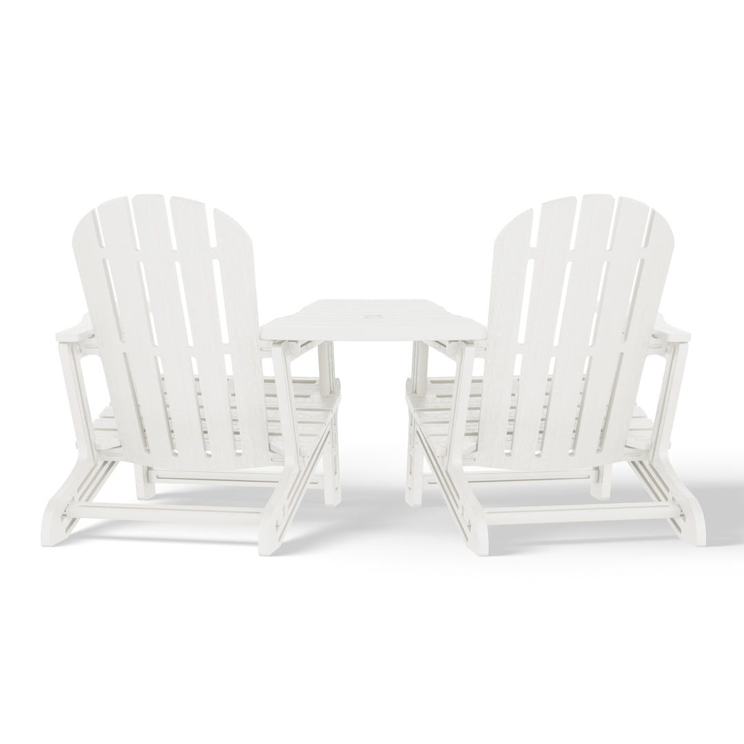 Azura Outdoor HDPE Adirondack Chairs With Connecting Table Tray (Set of 2)