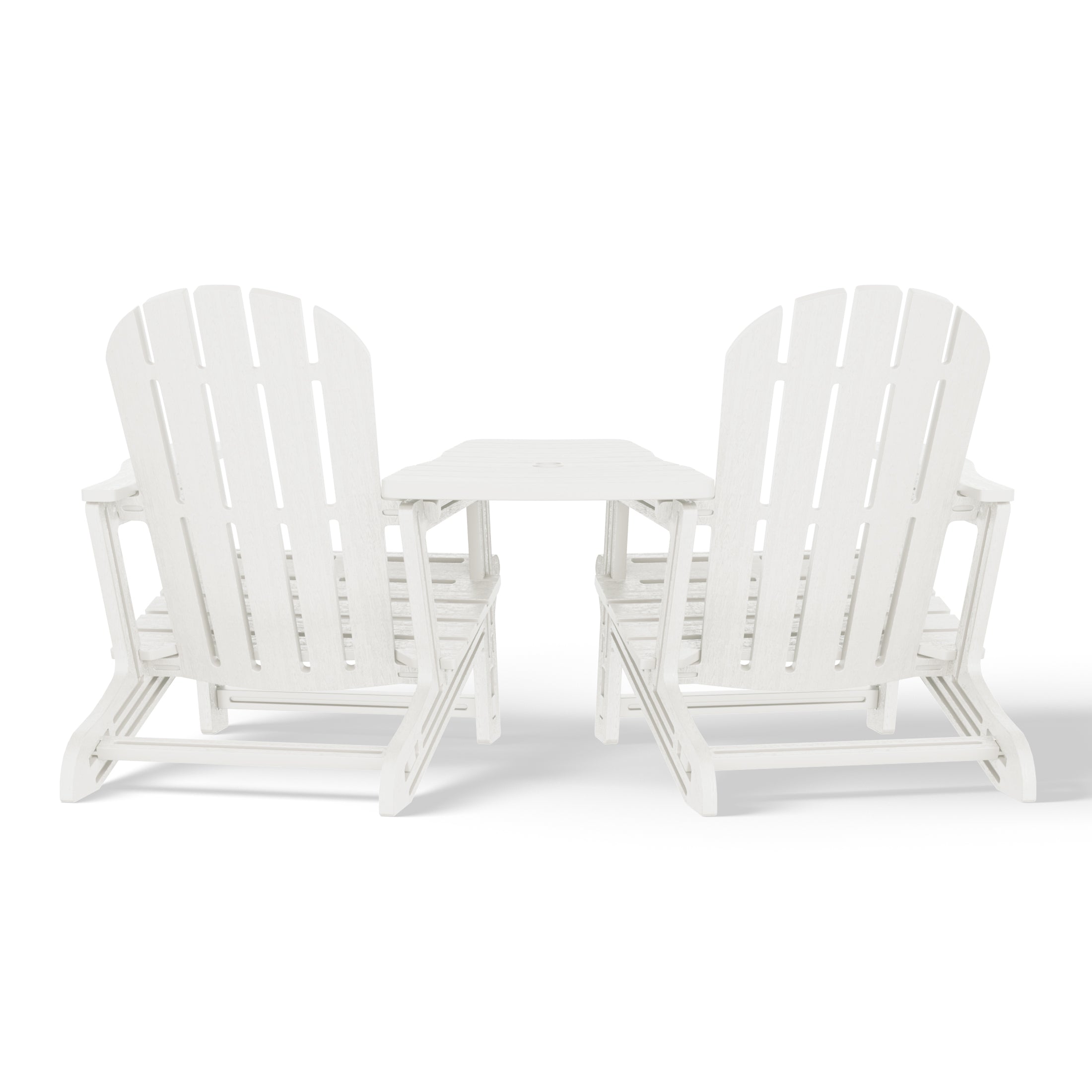 Azura Outdoor HDPE Adirondack Chairs With Connecting Table Tray (Set of 2)