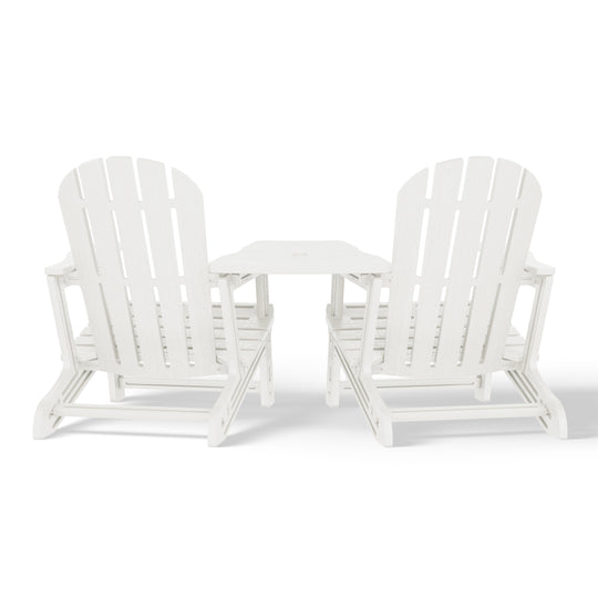 Azura Outdoor HDPE Adirondack Chairs With Connecting Table Tray (Set of 2)