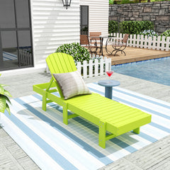 Dylan Adirondack reclining chaise lounge in Lime styled outdoors