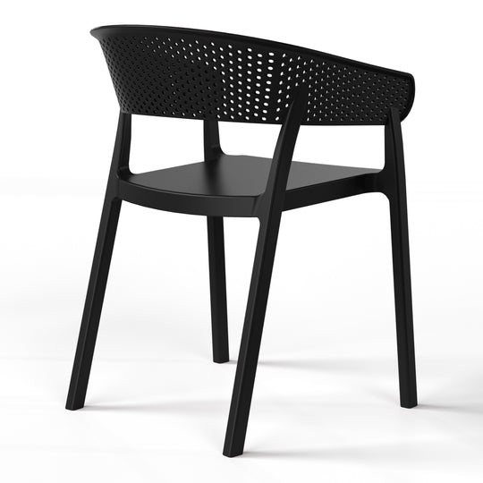 Playa Outdoor Modern Stackable Plastic Resin Patio Dining Armchair (Set of 2)