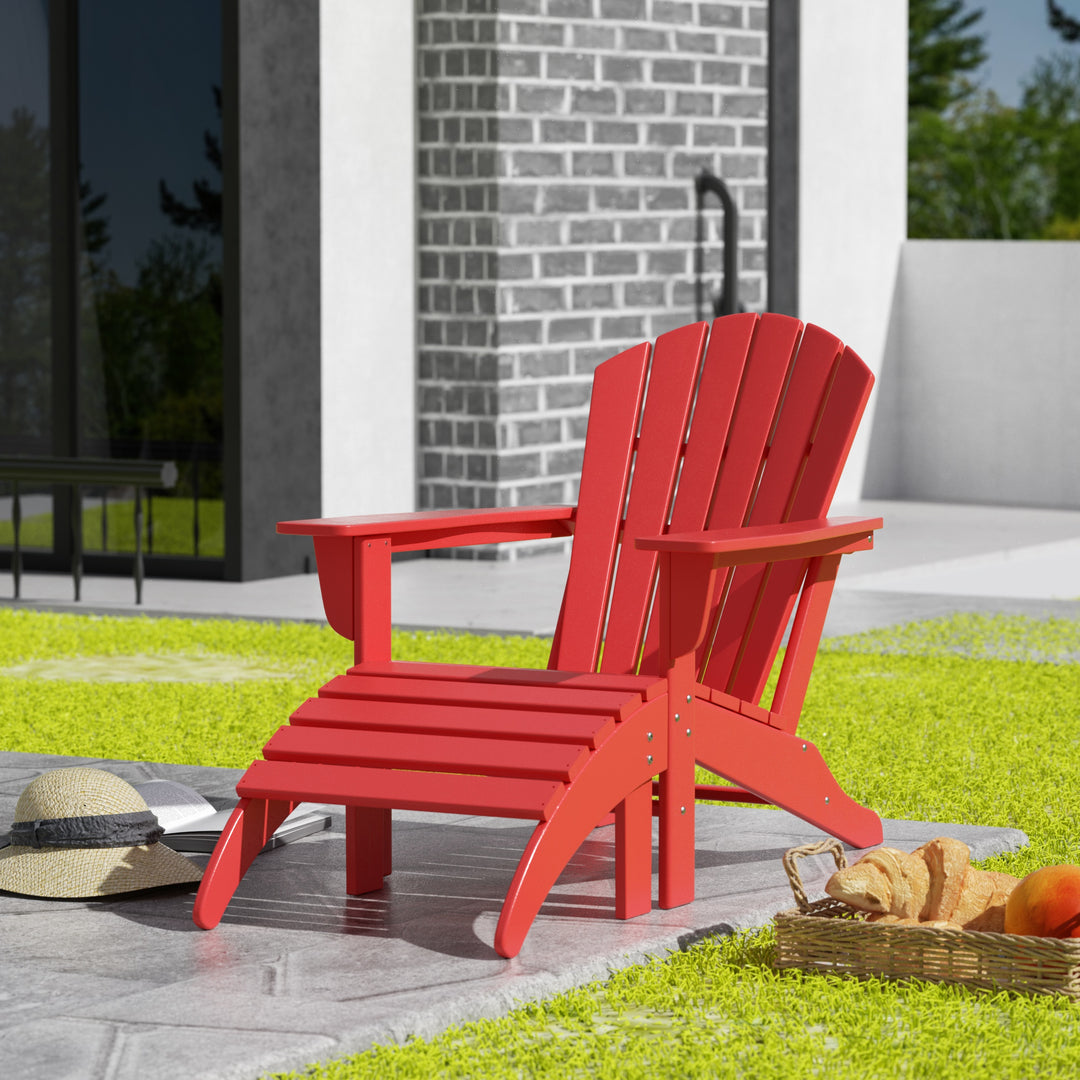 Dylan Outdoor Adirondack Chair With Ottoman 2-Piece Set